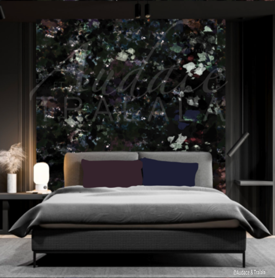 © Audace & Tralala - Tapis de fleurs et de fruits rouges sur toile de lin